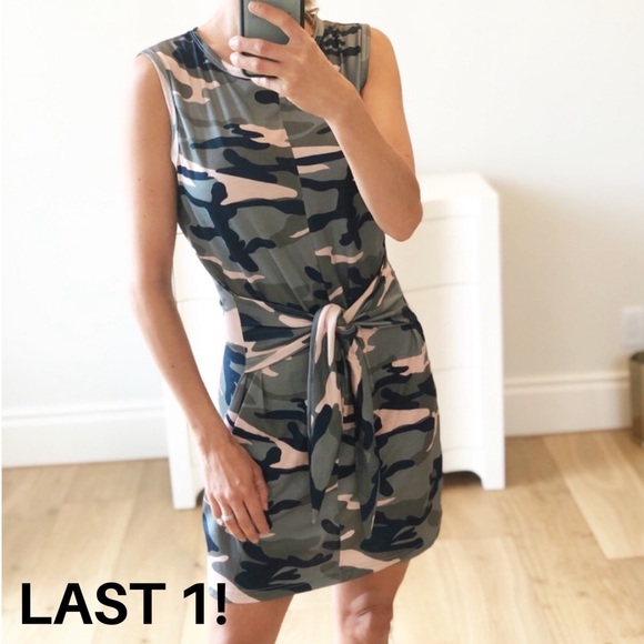 Looks by Lauren Dresses & Skirts - Small Army Camo Tank Tie Dress